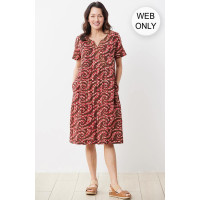 Nalika Short-Sleeve Notch-Neck Dress - Salsa