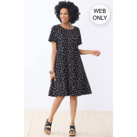Mansi Scoop-Neck Cotton Jersey Dress - Black